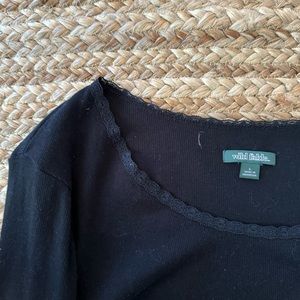 Wild Fable - Black Ribbed Long Sleeve Top